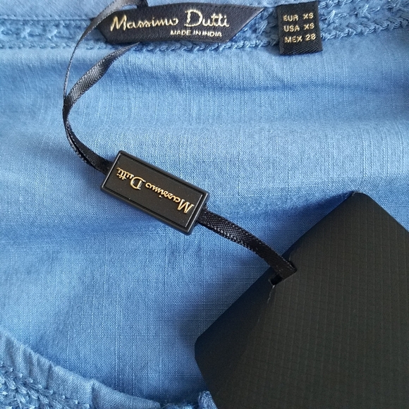 NWT Massimo Dutti Boho Long Sleeve Shirt Embroidered Tassel Size XS 100%cotton - Picture 7 of 8